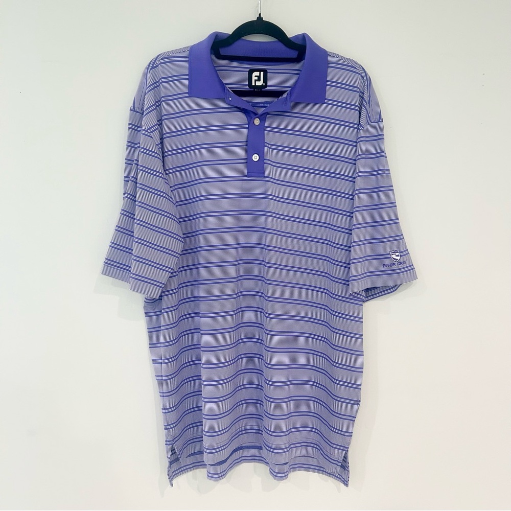 FootJoy Men’s Purple Striped Golf Polo Shirt Size XL